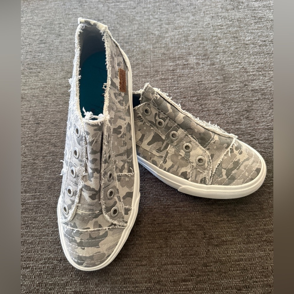 Gray Camo Slip-On Sneakers